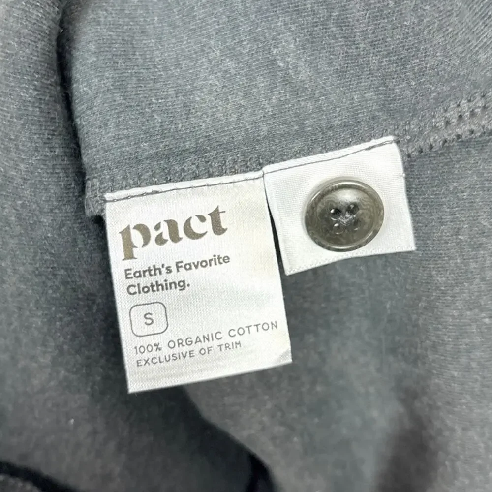 NWT Pact Airplane Organic Cotton Pocket Front Relaxed Grey Blazer Jacket Small